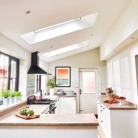 Small Kitchen skylights.