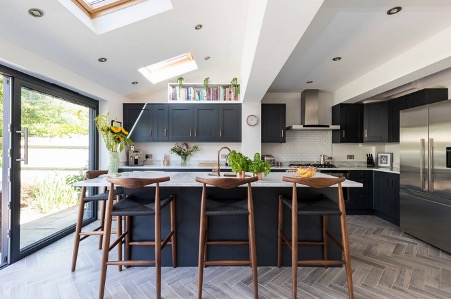 Small kitchen extension with skylight